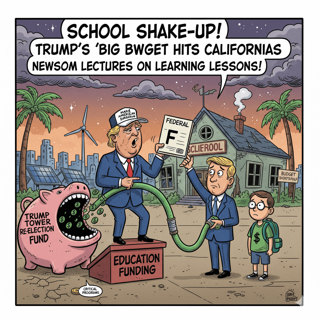 Newsom Critiques Trump on Education Funding Cuts